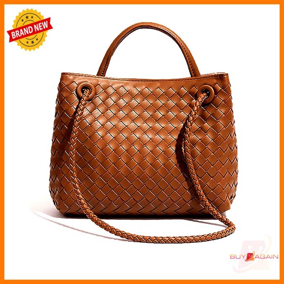 Vegan Leather Woven Tote Hobo Shoulder Bag Crossbody Satchel Handbag